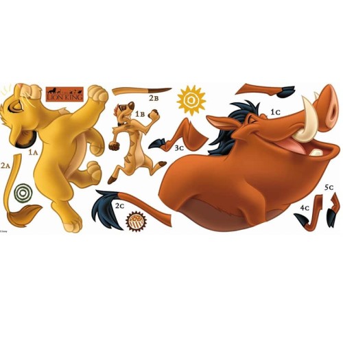 Naklejki Simba Timon i Pumba RoomMates