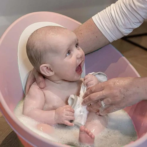 Wanienka dla niemowlaka z odpływem Baby blossom pink Shnuggle