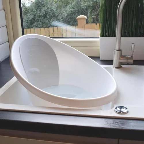 Wanienka dla niemowlaka z odpływem Baby white & grey Shnuggle