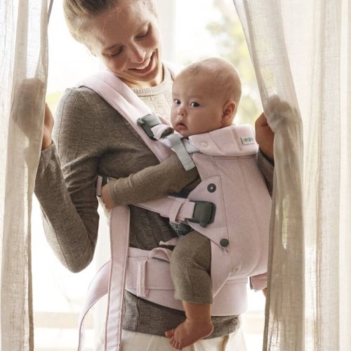 BABYBJORN - nosidełko Harmony, Woven Jasny róż melanż