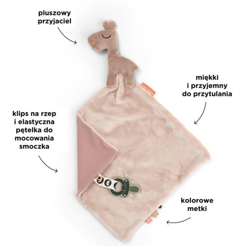 Przytulanka dla niemowlaka żyrafa Raffi powder Done by Deer
