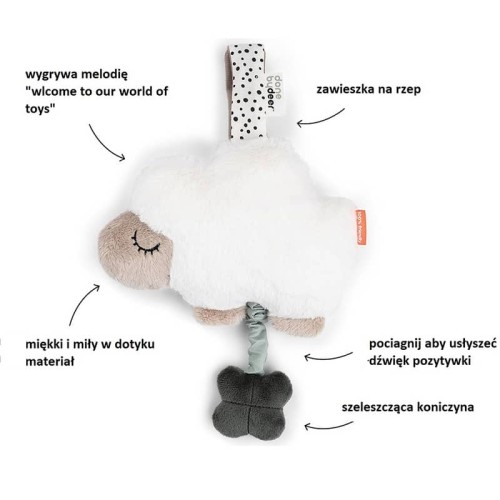 Pozytywka dla niemowlaka owieczka Sheepy sand Done by Dee