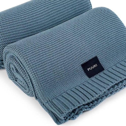 Kocyk bambusowy PUUKI Pure 80x100 ocean blue