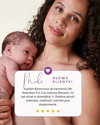 Biustonosz do karmienia Silk Seamless Full Cup beżowy Bravado opinia
