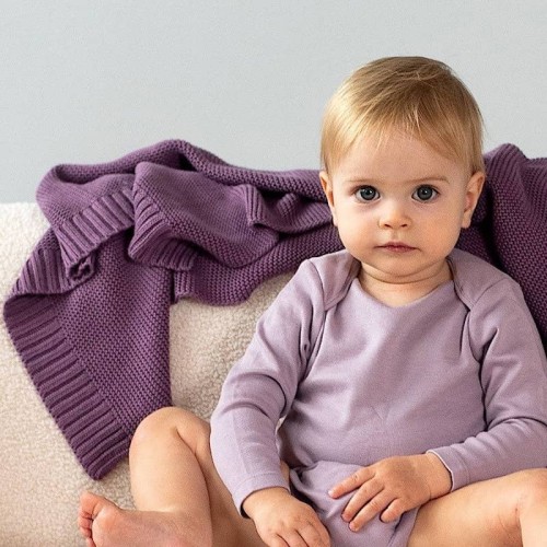 Kocyk bambusowy PUUKI Pure 80x100 lawendowy