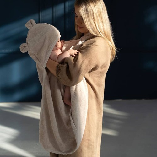 Ręcznik z kapturkiem amori amori Oh my Bubble piaskowy