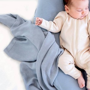 Kocyk bambusowy Faro dusty blue Puuki