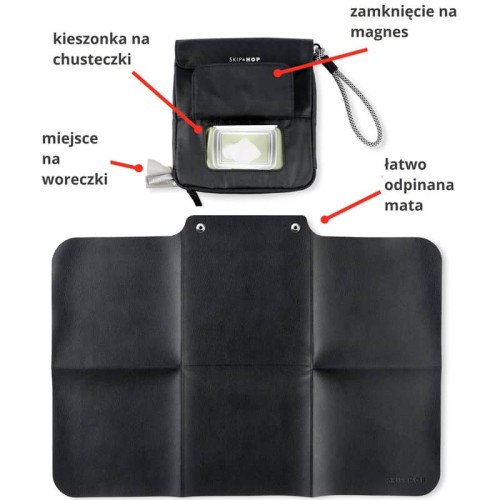 Skip Hop Przewijak Podróżny Organizer Clean Slate Black