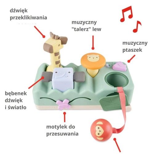 Skip Hop Zabawka Muzyczna i Wbijanka Geometryczne Zwierzątka 2w1