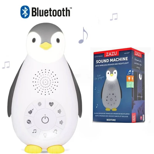Zazu ZOE Usypianka z Głośnikiem Bluetooth Pingwin Grey