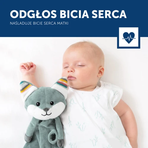 Przytulanka szumiąca lis Felix  odłosy bicia serca Zazu