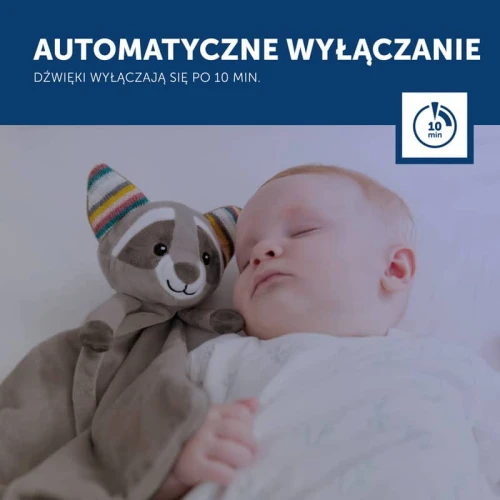 Przytulanka szumiąca szop Robin automatyczne wyłączanie Zazu