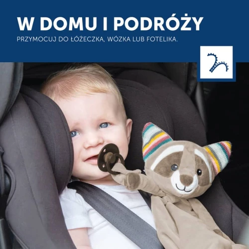 Przytulanka szumiąca szop Robin polecany do domu i w podróż Zazu