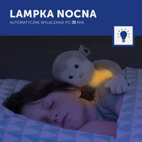 Automatyczne wyłączanie lampka nocna pluszowa małpka Max Zazu