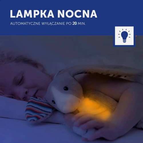 Lampka nocna pluszowa królik Bo Zazu automatyczne wyłączanie