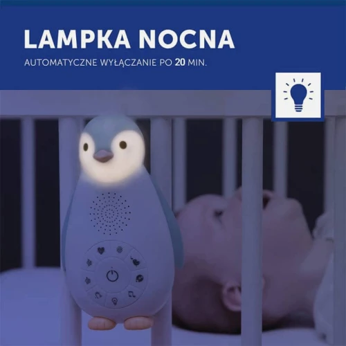 Zazu ZOE Usypianka z Głośnikiem Bluetooth Pingwin