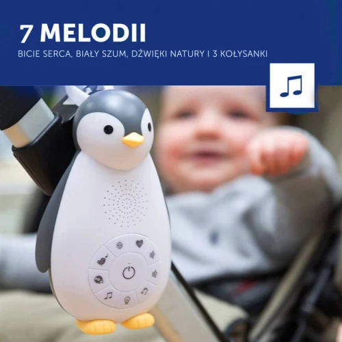 Zazu ZOE Usypianka z Głośnikiem Bluetooth 7 melodii Pingwin
