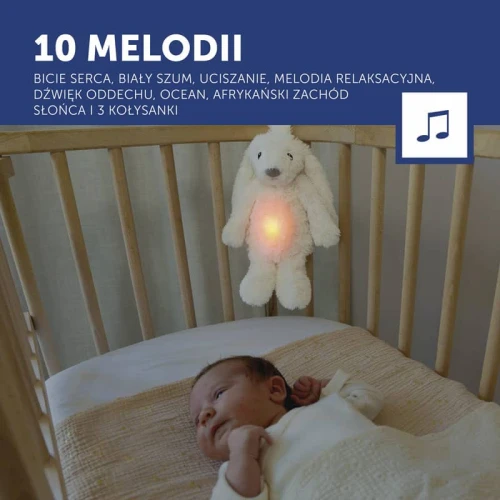 Lampka nocna szumiąca królik Ro white Zazu