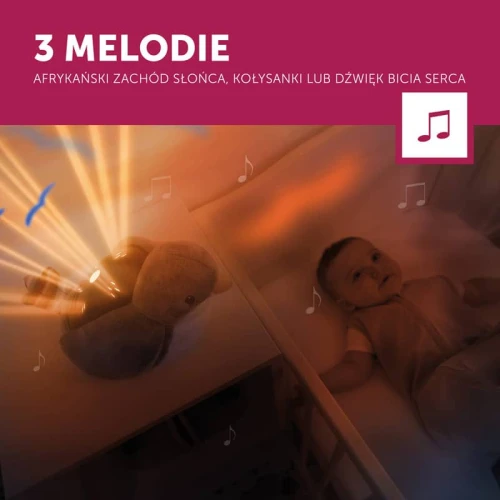 Zazu projektor zachodzącego słońca ptaszek 3 melodie