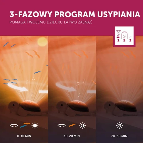 Projektor zachodzącego słońca żółw Tim Zazu