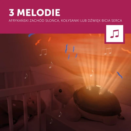 Żółw Tim Zazu projektor zachodzącego słońca 3 melodie
