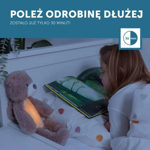 Trener snu i szumiąca przytulanka miś Brody pink Zazu