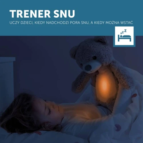 Trener snu i szumiąca przytulanka miś Brody pink Zazu