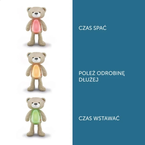 Trener snu i szumiąca przytulanka miś Brody blue Zazu