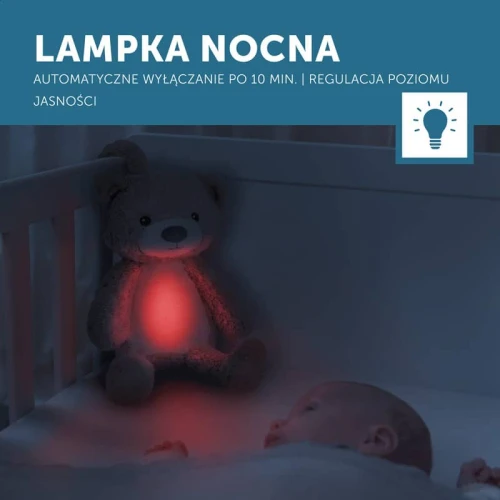 Zazu BRODY Trener Snu i Szumiąca Przytulanka Miś Taupe