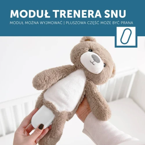 Trener snu i szumiąca przytulanka miś Brody taupe Zazu