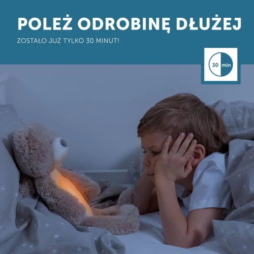 Trener snu i szumiąca przytulanka miś Brody taupe Zazu