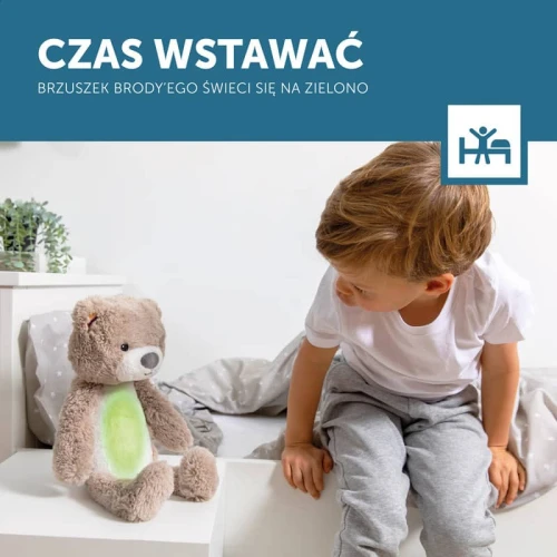Zazu BRODY Trener Snu i Szumiąca Przytulanka Miś Taupe