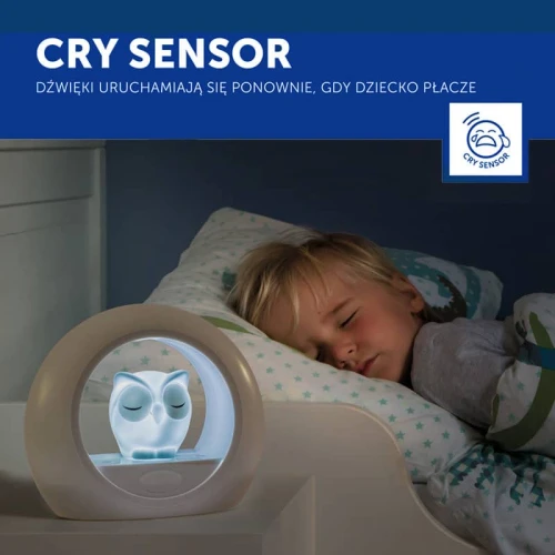 Głos aktywuje czujnik dźwięku i włącza sowę Lou - Zazu