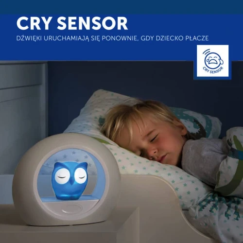 Zazu Lou Lampka Nocna sowa Blue czujnik płaczu