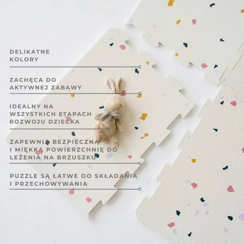 Mata piankowa EVA Terrazzo Cream - puzzle podłogowe 3 Sprouts
