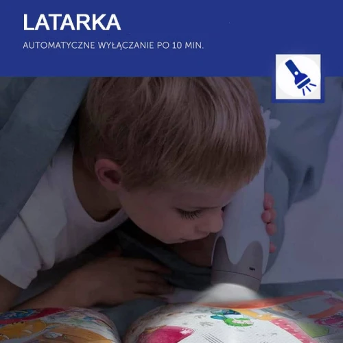 Lampka nocna z latarką żyrafa Gina grey Zazu
