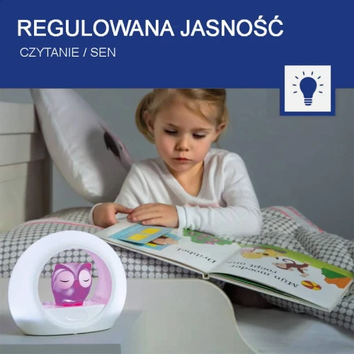 Zazu LOU Lampka Nocna led Sowa Pink