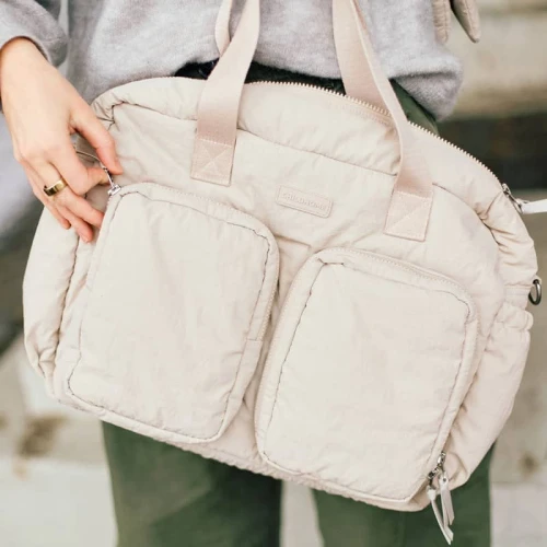 Torba do wózka z małą torebką Mellow Beige Childhome