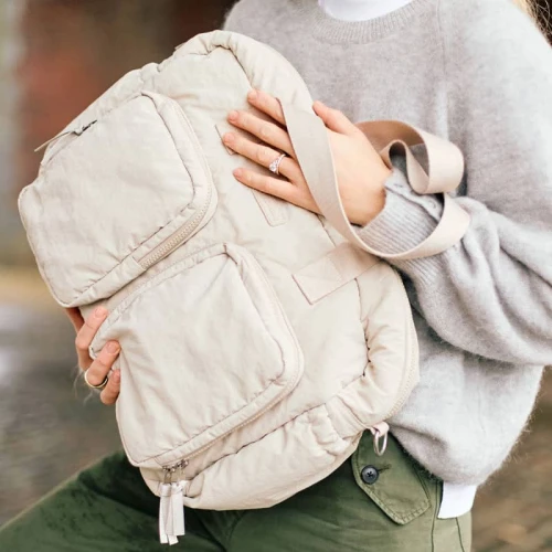 Childhome Torba do wózka + mała torebka Mellow Beige