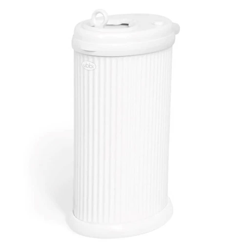 Ubbi Stalowy Kosz na Pieluchy Ryflowany White