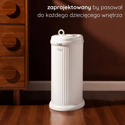Kosz na pieluchy stalowy Ryflowany White Ubbi
