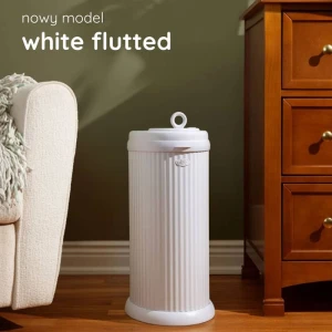 Kosz na pieluchy stalowy Ryflowany White Ubbi 