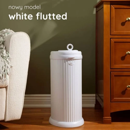Kosz na pieluchy stalowy Ryflowany White Ubbi