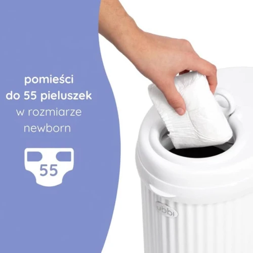 Kosz na pieluchy stalowy Ryflowany White Ubbi