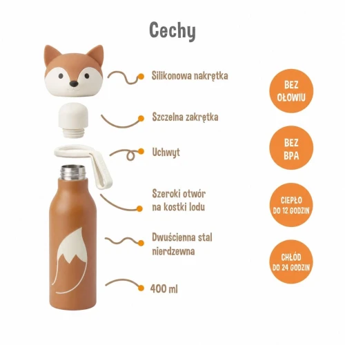 Butelka termiczna Lis 400 ml Zazu Fun