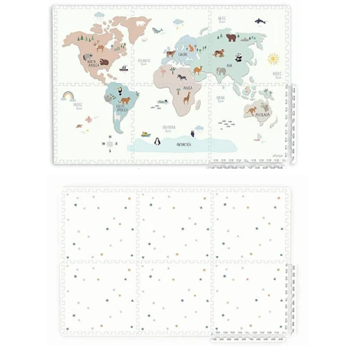 Play&Go TILOO Dwustronna Mata Piankowa 3w1 Worldmap 120x180cm