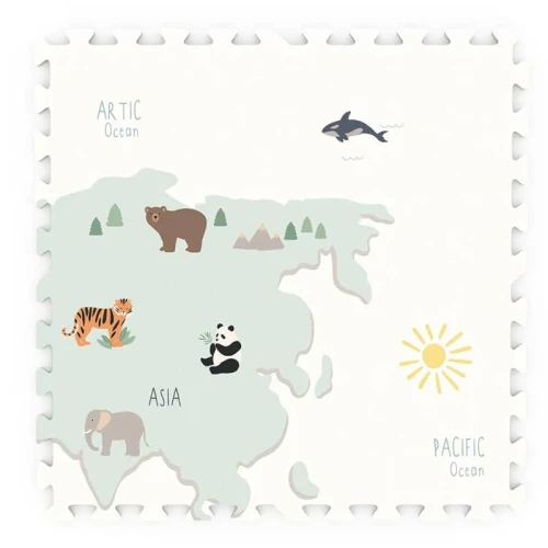Play&Go TILOO Dwustronna Mata Piankowa 3w1 Worldmap 120x180cm