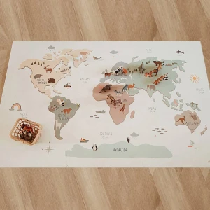 Mata piankowa Tiloo 3w1 dwustronna Worldmap 120x180cm Play&Go