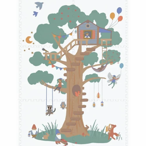 Play&amp;Go TILOO Dwustronna Mata Piankowa EEVAA 3w1 Treehouse