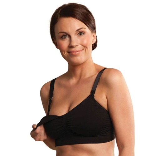 Biustonosz bezszwowy z wkładką czarny Carriwell